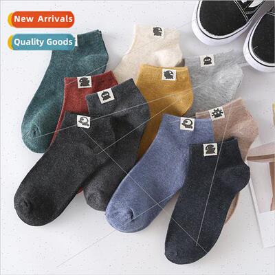 Cloth label bare socks ed label retro men boat socks new cot