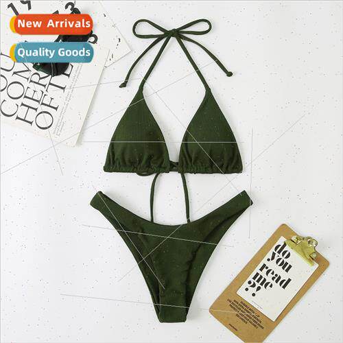 2022 new womens spl sexy double-sided triangle tie bikini be