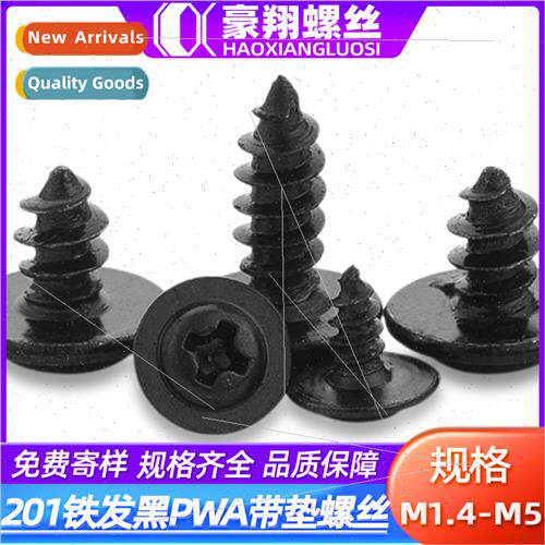 201 stainless steel iron black PWA cross round head wh washe