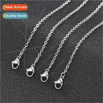 mple flat cross chain female neck chain stainless steel whip