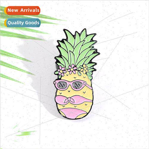 Clothing accessories Cartoon oil alloy cute pineapple sungla