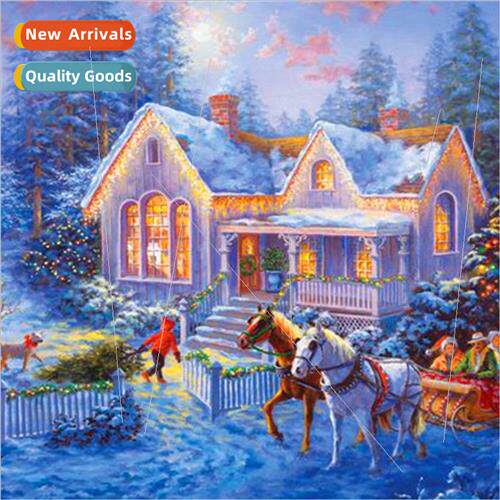 Diamond painting new DIY snowy carriage cabin full round dia