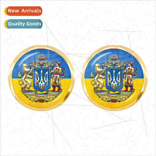 Ukraine Flag Time Gemstone Earrings Ukraine  Symbol Earrings