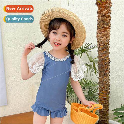 Girls swimsu 2023 new fashionable one-piece flat corner cons