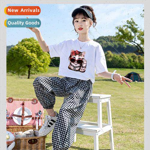 Girl su summer 2023 new  children summer short-sleeved middl