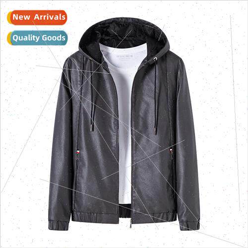Top leather jacket men fall winter leather jacket Korea  cas