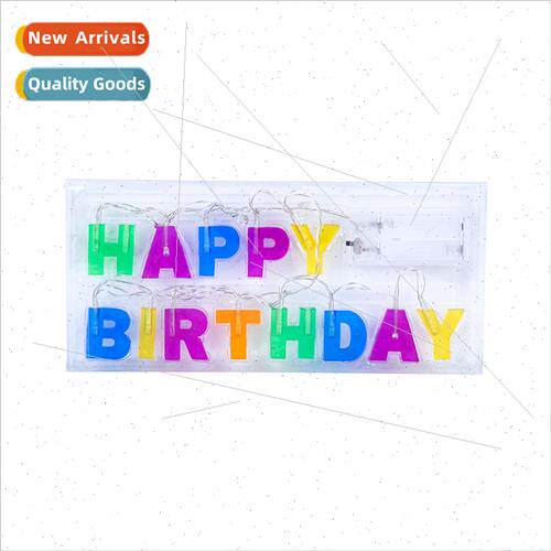 Happy Birthday HAPPYBIRTHDAY letters string lights creative