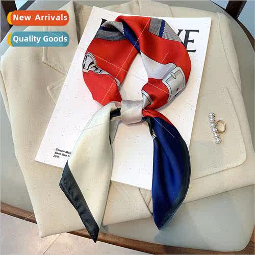2021 spring summer new printed square scarf female fashion s