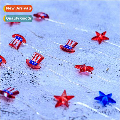 new American Independence Day pentagram red hat shape 9 func