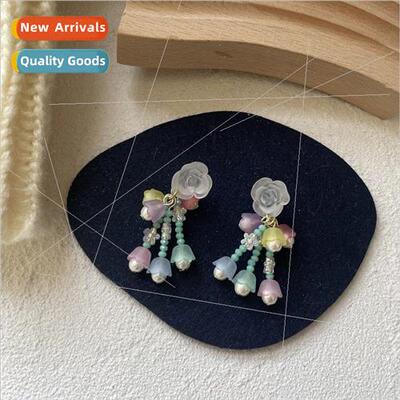 Earrings dreamy girl heart wind chime flower earrings froste