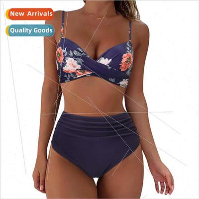 Europe Womens Multi-color Spl Hard Wrap Gathering High Waist