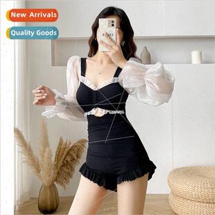 2024 super new piece fairy swimsu one sexy sleev long womens