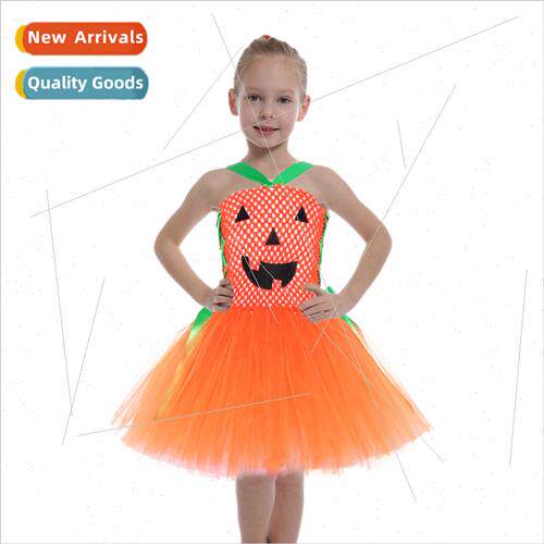Europe Halloween girls dresses childrens loudmouth pumpkin m