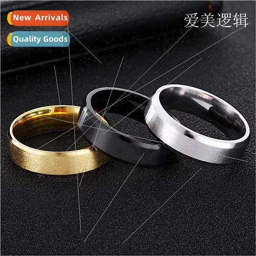 Tanium steel jewelry can be engraved men women simple brushe