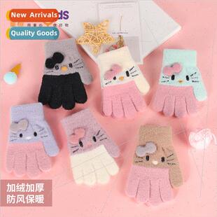 gloves boys and Childrens winter warm girls windproof knted