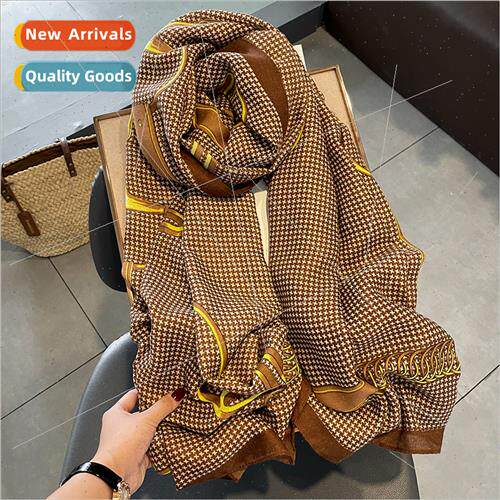 Korea  thousands birds grid fashion scarf female dual-use ai