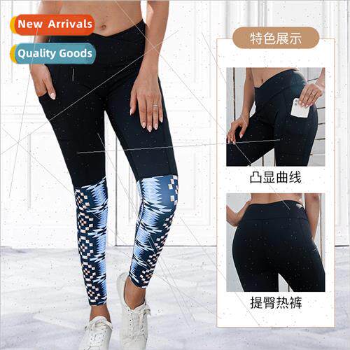 Europe Yoga Pants Women Four s Printed High Waisted Skinny Y