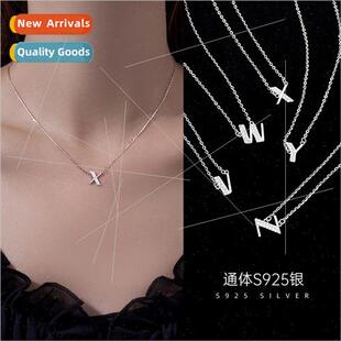 English letters necklace S925 summer Korea26 female silver