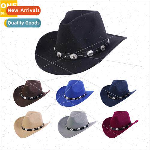Men women faux tweed western cowboy hat Europe American popu