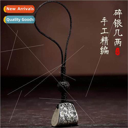 Broken silver a few two cell phone charm retro hand-woven ke