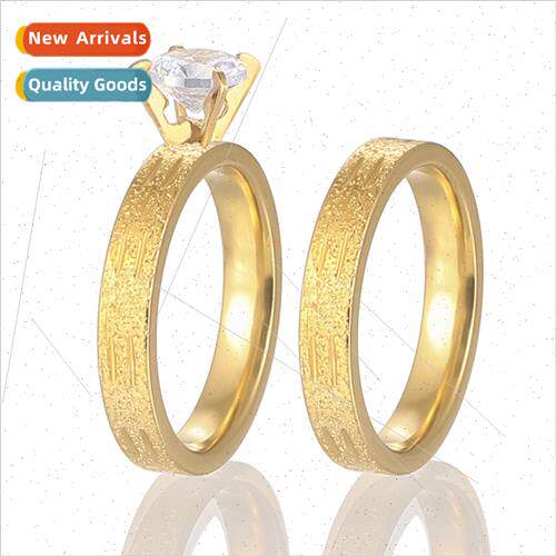 Round  flower couple ring fashion pearl sset diamond tanium
