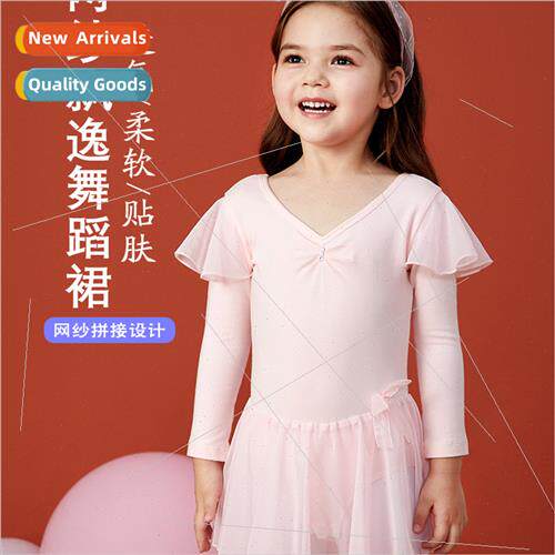 Childrens dance costumes spring and autumn long-sleeved tutu