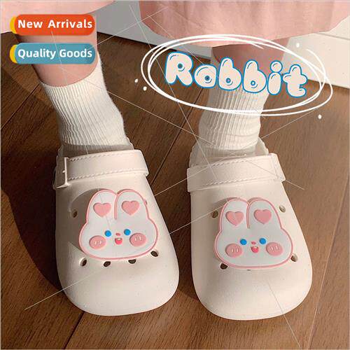 ins fashion new cute soft cute rabb hole shoes girl heart st