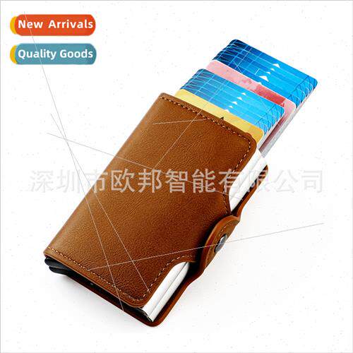 Large-capacy dual-card case men women thin automatic elastic
