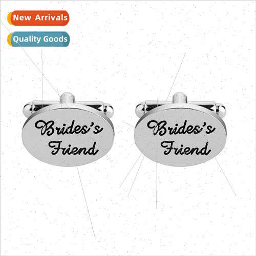 New letter cufflinks brides friend men holiday wedding cuffl