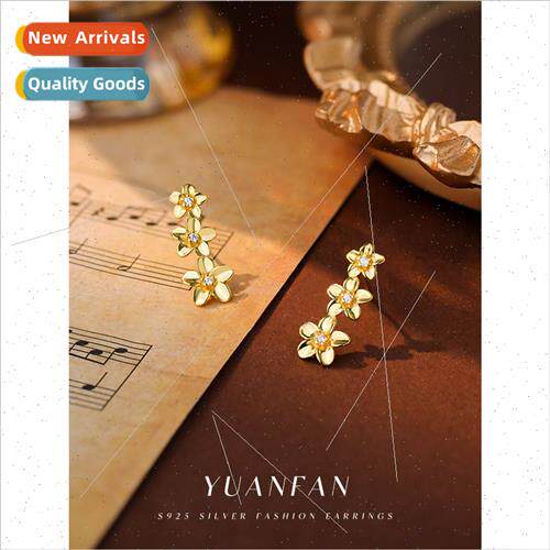 925 silver French Pear Earrings Female ins niche fashion tas