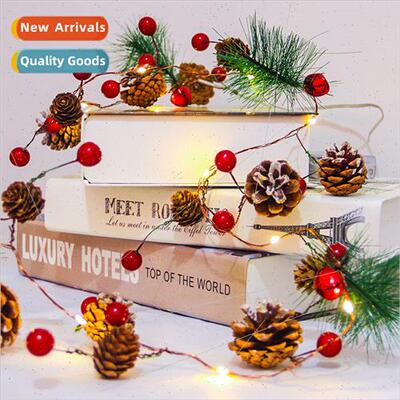 led Christmas lights room decoration pine needles pinecone s