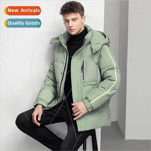 Big brhooded down jacket men 2023  comtable fluffy warm outd