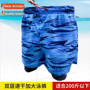 layer swim trunks Anti printing double new adu embarrassment