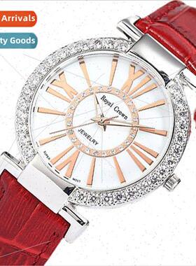 Women fashion simple large dial belt waterproinlaid zirconia