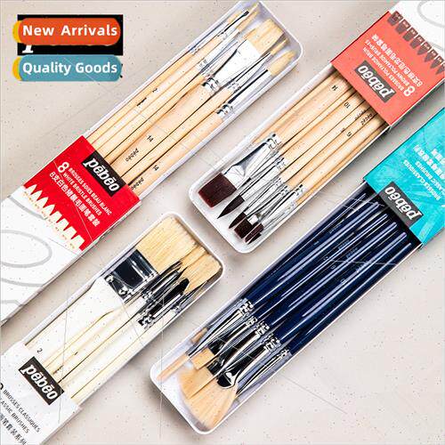 Pébéo gouache watercolor acrylic paint brushes 8pcs beginn