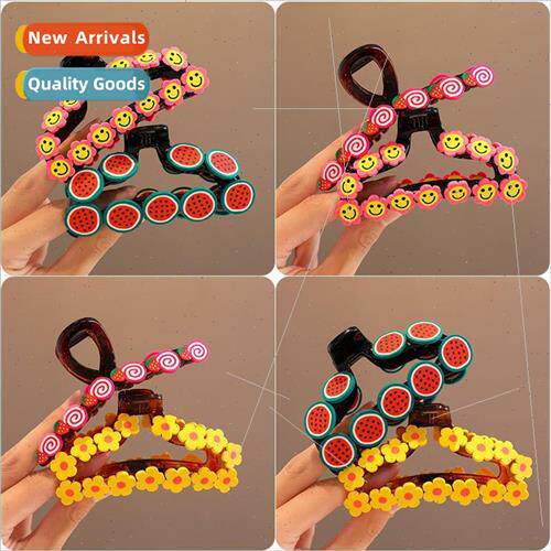 Children Grab Clip ttle Girl 2023 Back Head Small Flower Hai