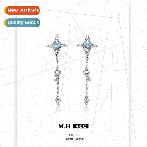 Handmade wire-wound quadrangle long earrings female 925 silv