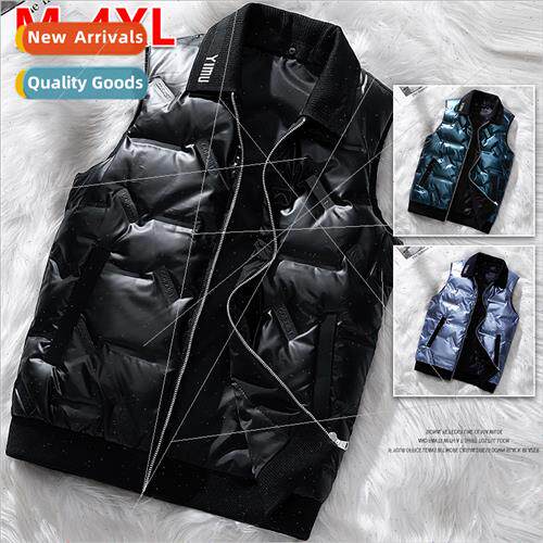 Glossy down vest men winter tide warm jacket 80% whe duck do