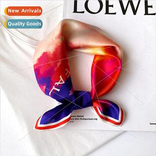 silk scarf women Oil autumn sunset spring mulb painting