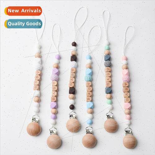 New Beechwood Pacifier Clip Beechwood Letter BABY licone Oct