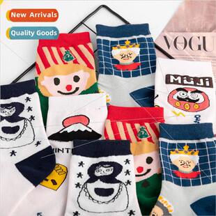 Cartoon socks female Japanese mid-calf socks Europe fashion
