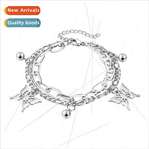 Korea niche double layer titanium steel bracelet simple butt