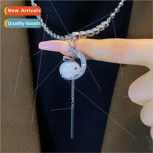 Tanium Steel Synthetic Zirconia Necklace 2022 New Sense Fash