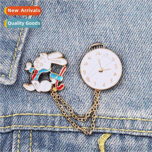 Cartoon Japan fairy whe rabb Mr chain brooch pocket watch ra