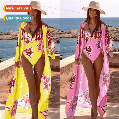 One-piece swimsu women 2023 new two-piece long-sleeved mesh