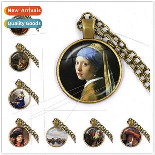 Girl Pendant Time Wear Glass Art Gemstone Neck Pearl