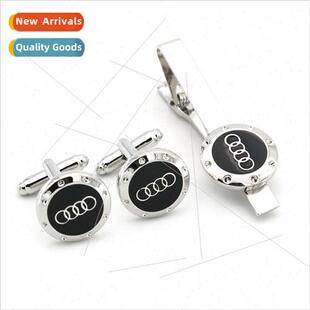 set Fre logo wedding jewelry men clip tie cufflinks car LOGO