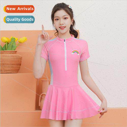 Girls swimsu one-piece dress 5-14 years old middle and large