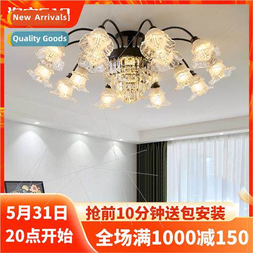 Crystal chandelier living room light luxury hall main light