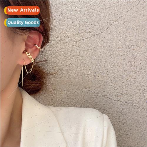 Korea earrings female wild asymmetric chain ear bone clip wh